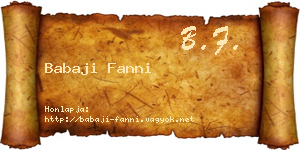 Babaji Fanni névjegykártya