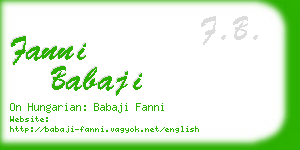 fanni babaji business card